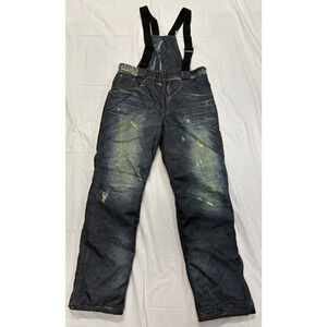 Riviyele Overalls Bib Outdoor Denim Distressed Look Snow Unisex Size Medium